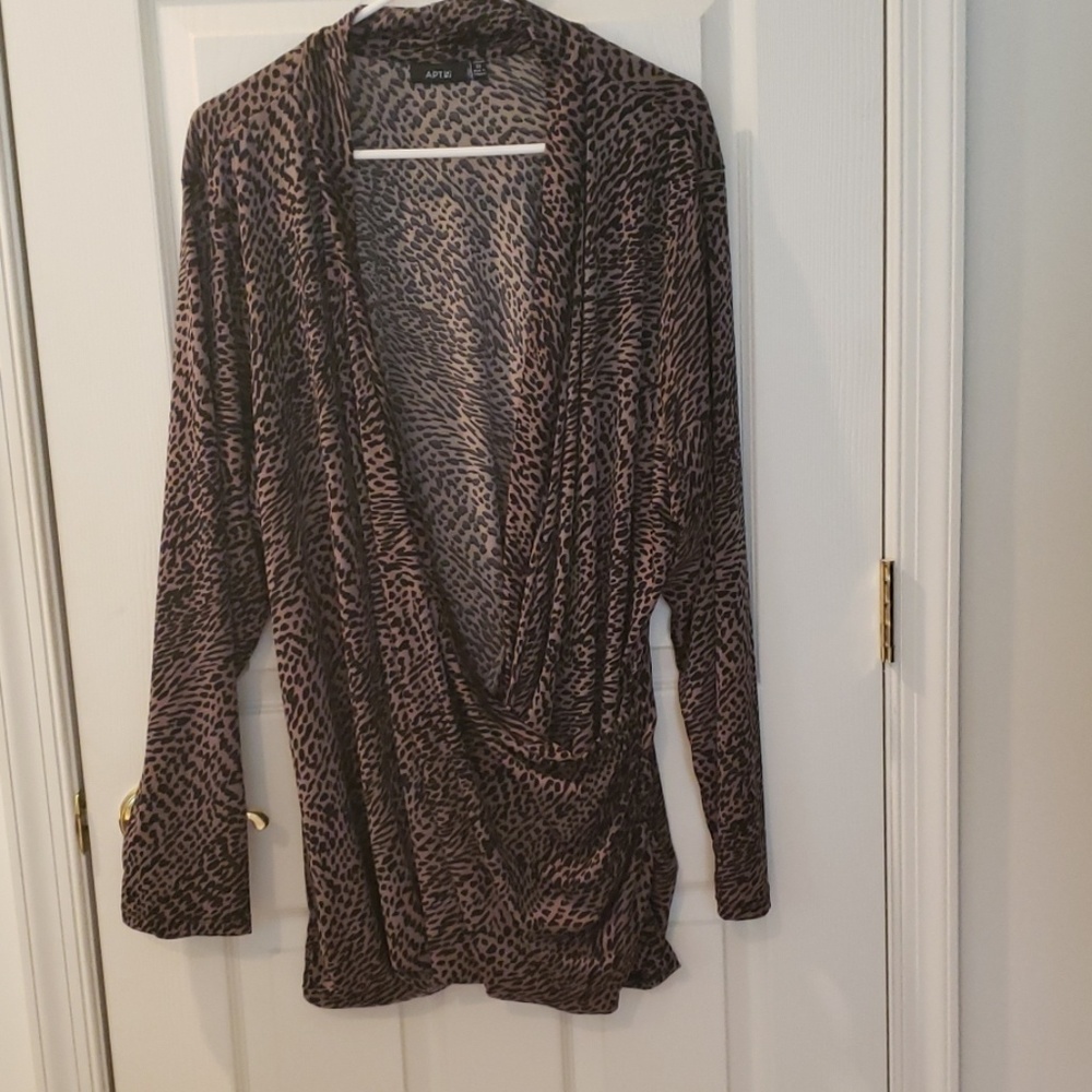 Animal Print Long Sleeve Top